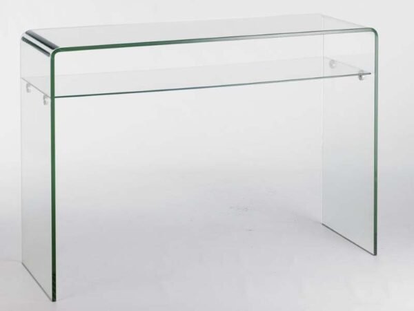 Console double plateau verre transparent 110x35 H78