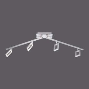 Rampe ruban LED 4 spots nickel satiné et chrome