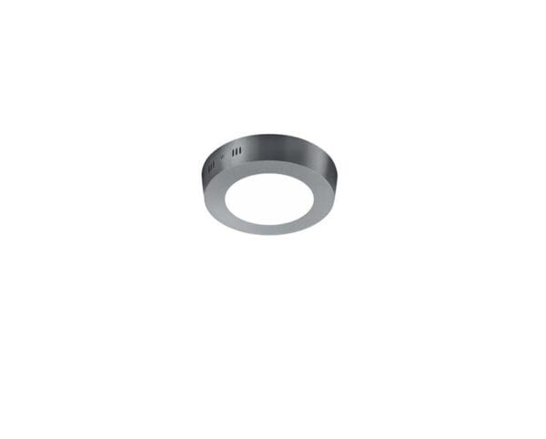 Plafonnier LED rond diamètre 12 cm nickel mat