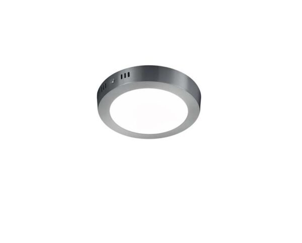 Plafonnier LED rond diamètre 17 cm nickel mat