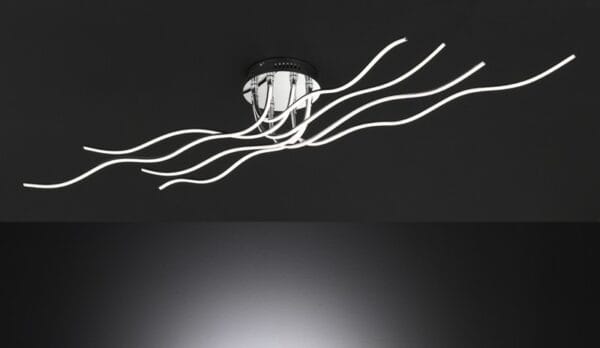 Plafonnier Led chrome, diffuseur acrylique.