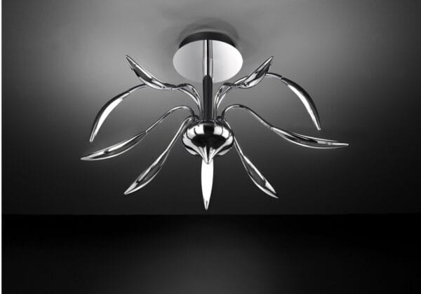 Plafonnier Led chrome, diffuseur acrylique.