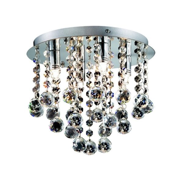 Plafonnier chromé et cristal