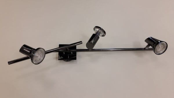 Rampe 3 spots TEX décor chrome noir GU10 compatible LED.