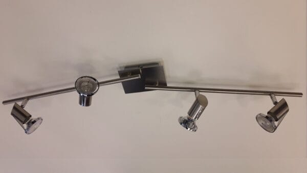 Rampe 4 spots TEX décor nickel GU10 compatible LED.