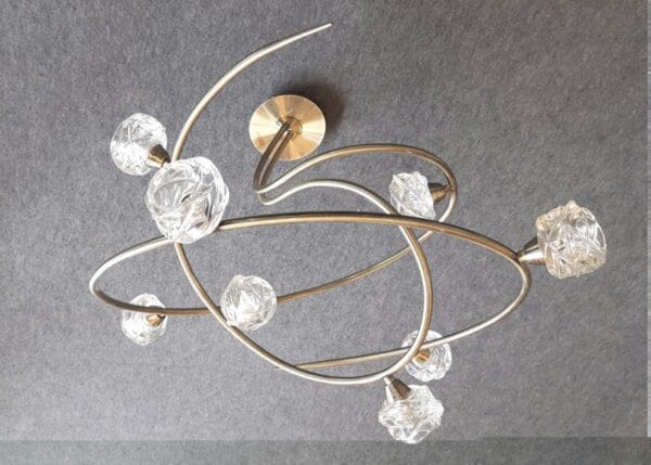 Lustre 8 lumières patiné verreries claires