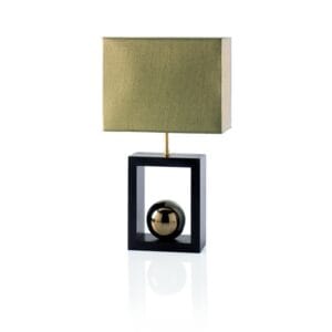 Lampe bois/céramique avec abat-jour