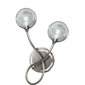 Applique ACACIA 2 lumières laiton massif nickel