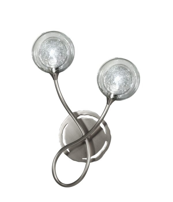 Applique ACACIA 2 lumières laiton massif nickel