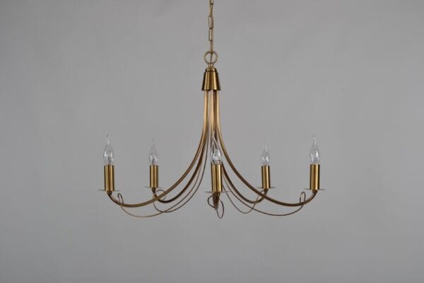 Lustre TELLO 5 lumières laiton massif