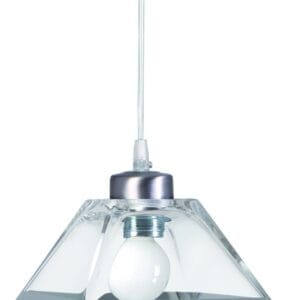 Suspension RYCKAERT verre 20x20 Clair/Nickel