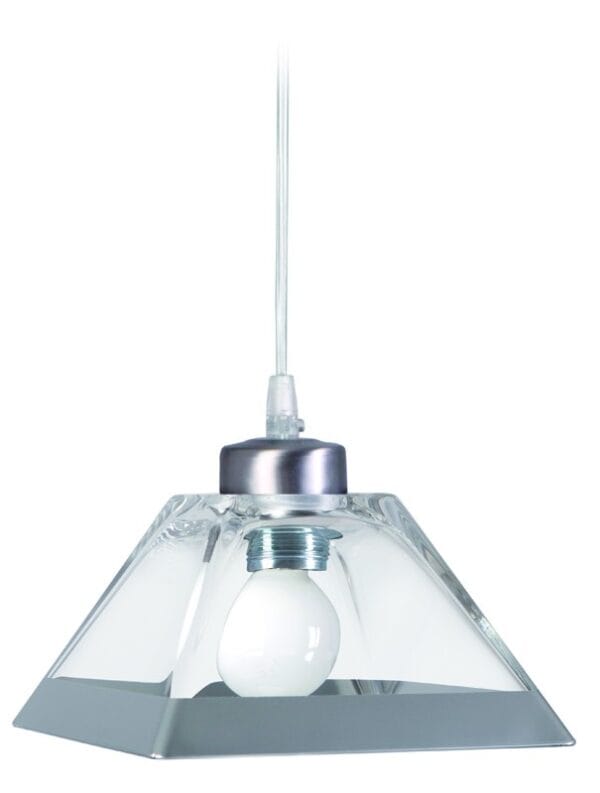 Suspension RYCKAERT verre 20x20 Clair/Nickel
