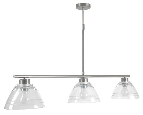 Lustre 3 lumières RYCKAERT verres D22 Clair Gavré