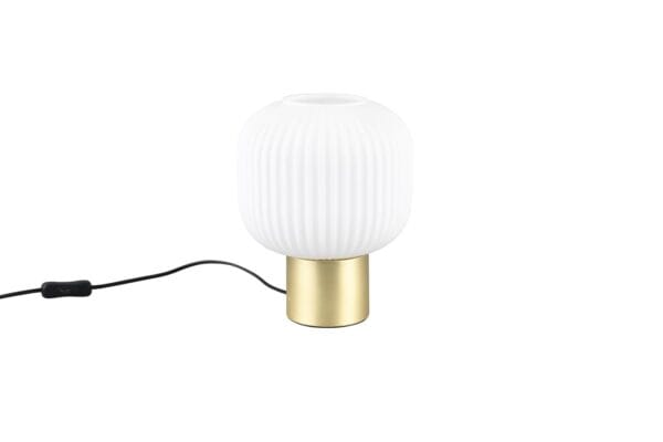 Lampe métal noir/doré verre opale