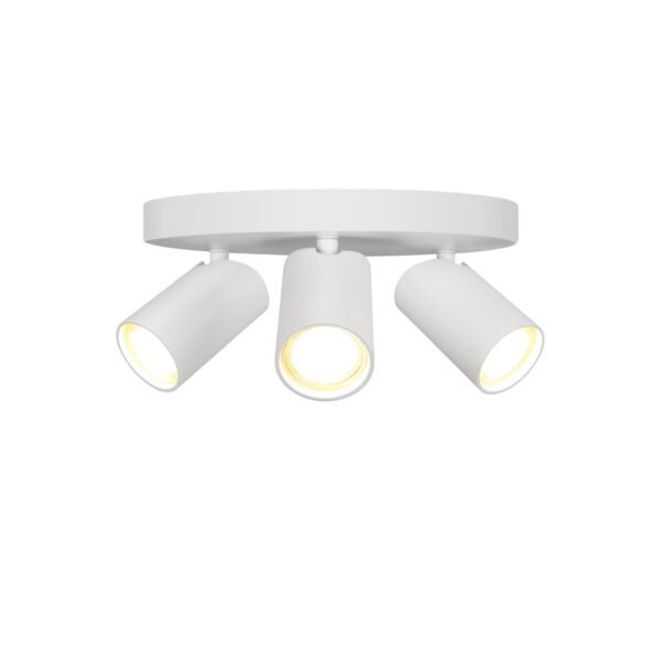 Plafonnier 3 spots orientables GU10 métal blanc