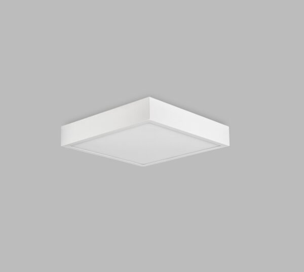 Plafonnier carré LED métal blanc