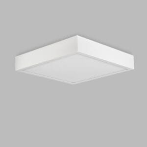 Plafonnier carré LED métal blanc