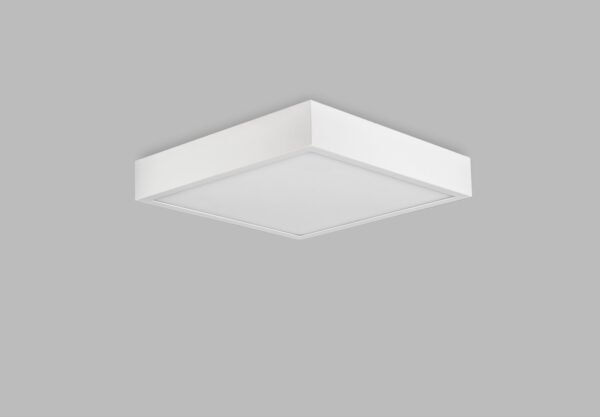 Plafonnier carré LED métal blanc