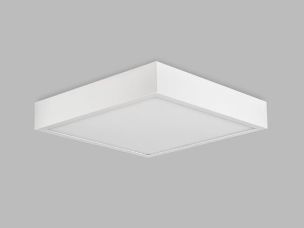 Plafonnier carré LED métal blanc