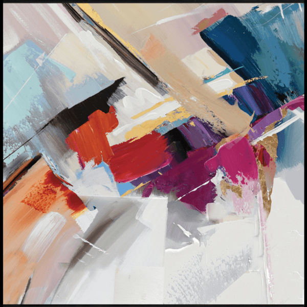 Toile peinte encadrée 80x80