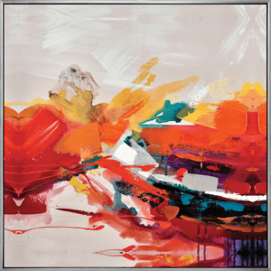 Toile peinte encadrée 80x80