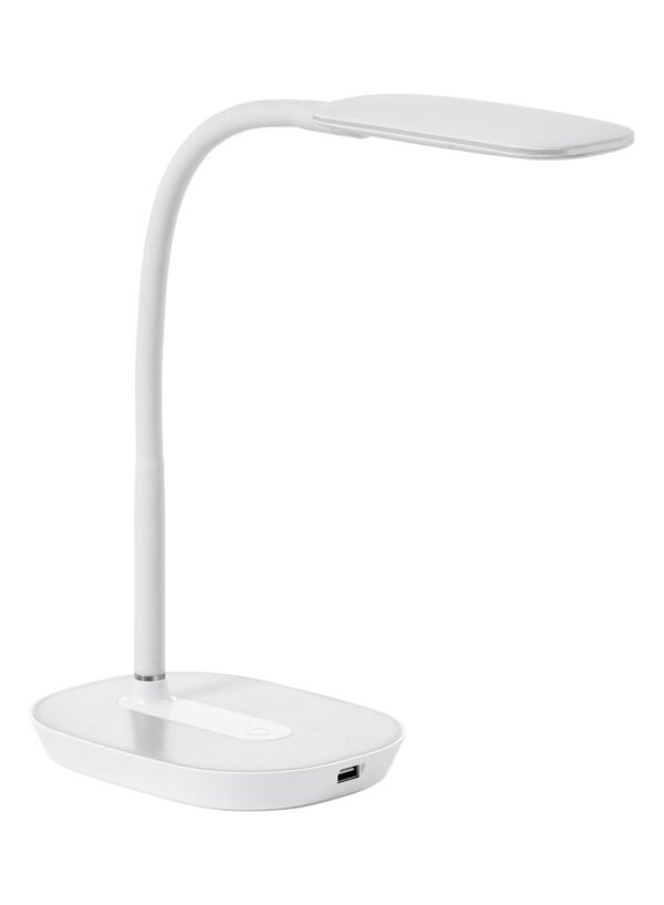 Lampe de bureau LED grise et blanche