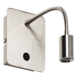 Applique liseuse LED flexible décor nickel