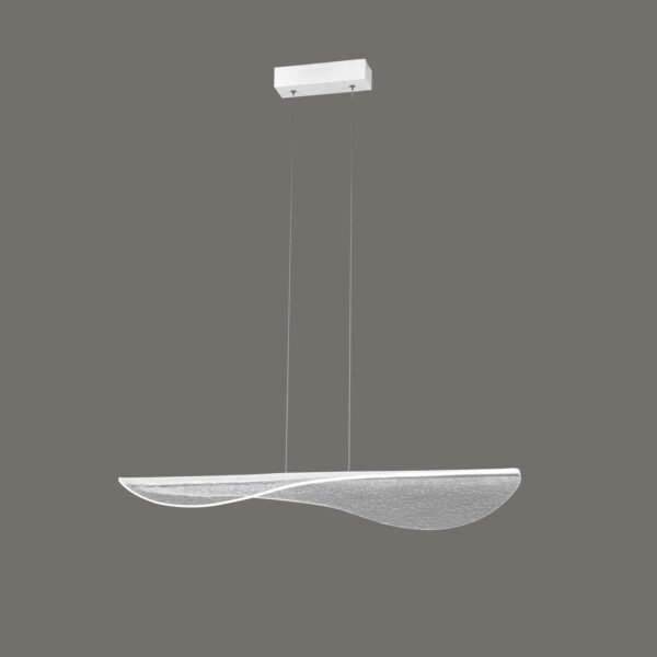 Suspension LED métal blanc acrylique décoré