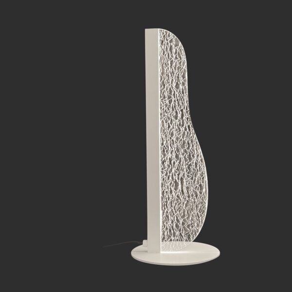 Lampe LED métal blanc acrylique décoré