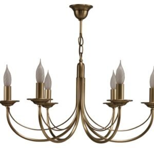 Lustre CHATELET 6 lumières laiton massif bruni
