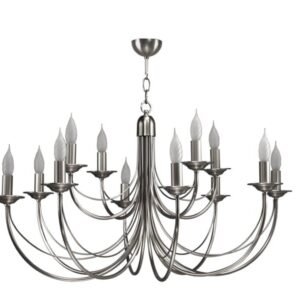 Lustre CHATELET 12 lumières laiton massif nickel