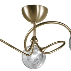 Plafonnier VESUVE 3 lumières laiton massif bruni