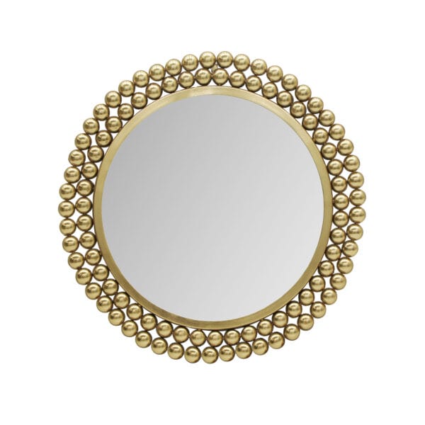 Miroir rond métal doré D46 cm