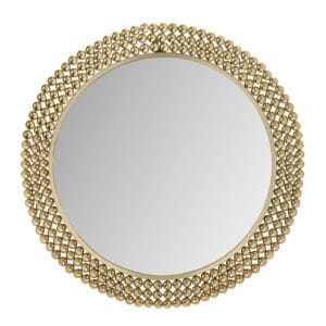 Miroir rond métal doré D76 cm