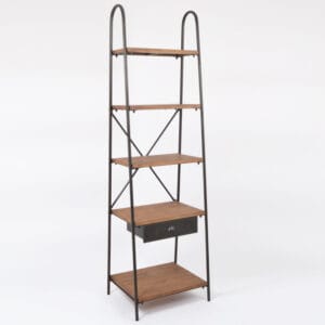 Etagère à tiroir en fer et bois de sapin