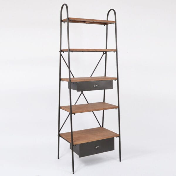 Etagère à tiroirs en fer et bois de sapin