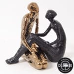 Sculpture couple céramique dorée et noire
