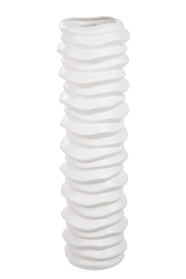 Vase cylindrique céramique blanc