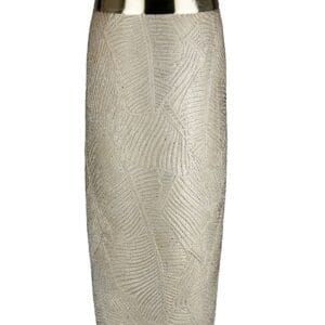 Vase céramique décor doré et champagne Ht 40 cm