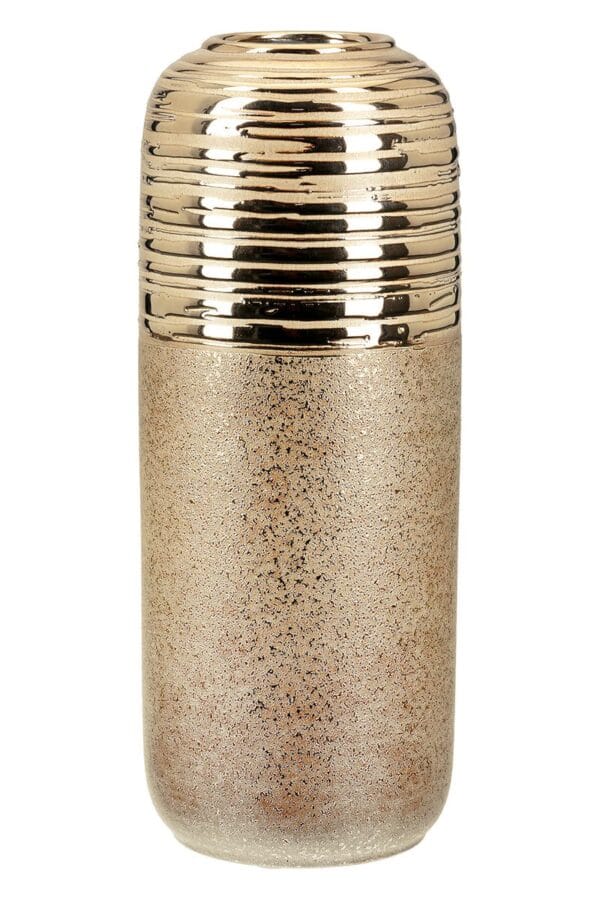Vase céramique décor doré Ht 30 cm