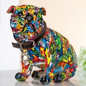 Chien résine carlin pop art