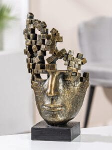 Sculpture visage homme couleur bronze