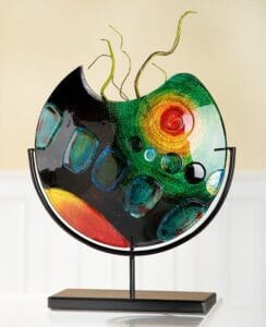 Vase en verre multicolor
