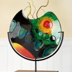 Vase en verre multicolor