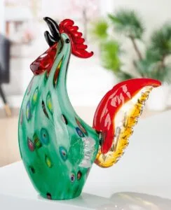 Coq en verre multicolor