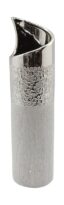 Vase céramique décor argent et chrome Ht 39.5 cm