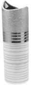 Vase demi-lune céramique blanc, argent et chromé Ht 44 cm