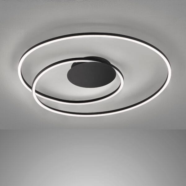 Plafonnier LED métal noir