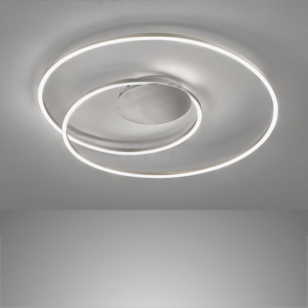 Plafonnier LED métal nickel