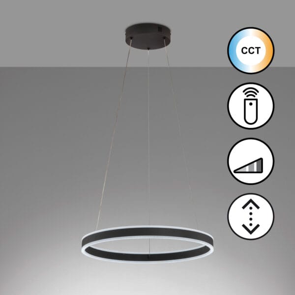Suspension LED métal noir